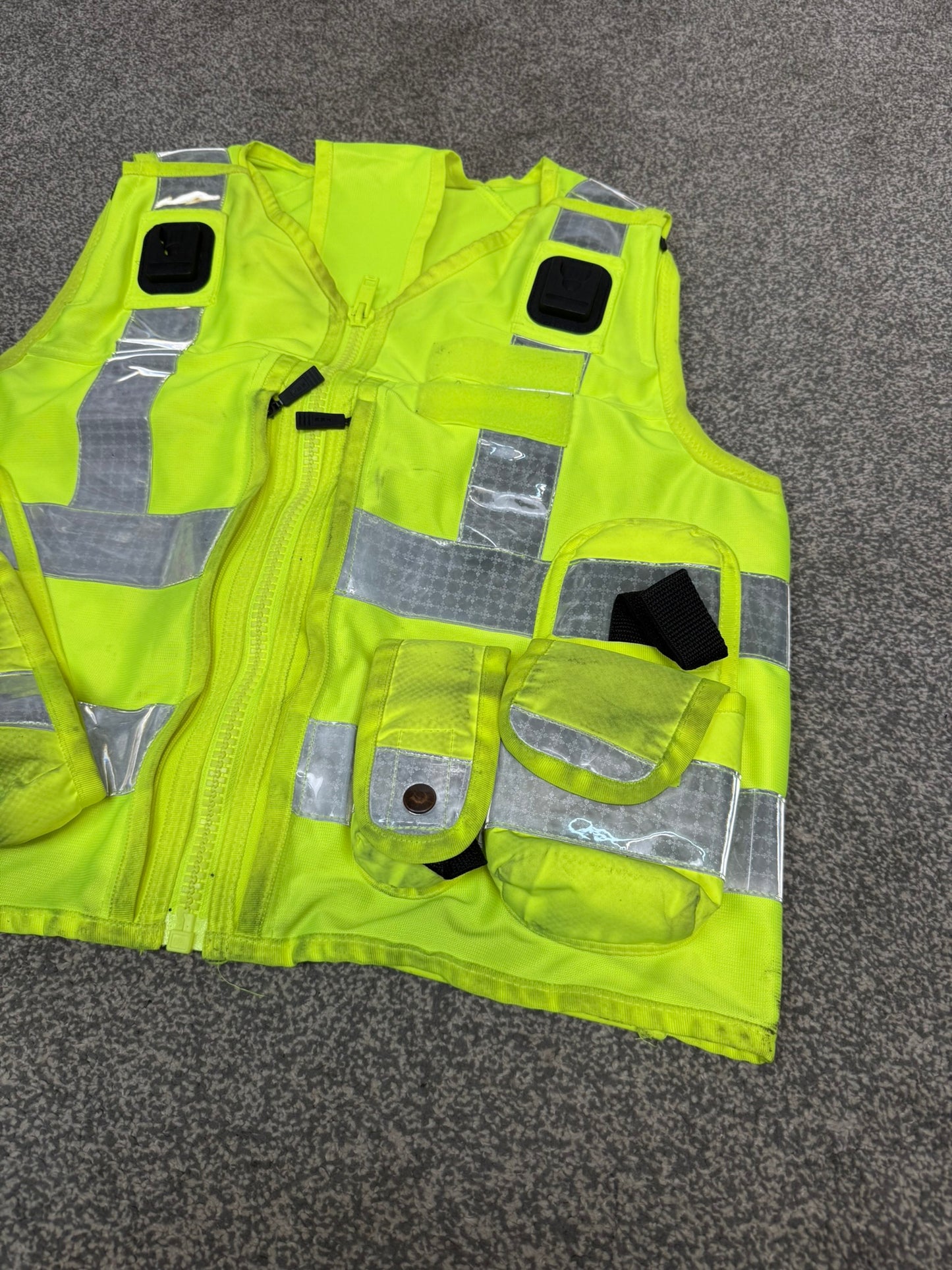 Ex Police Hi Vis Utility Vest & Pouches Model 774 Left Handed Patrol SIA Security