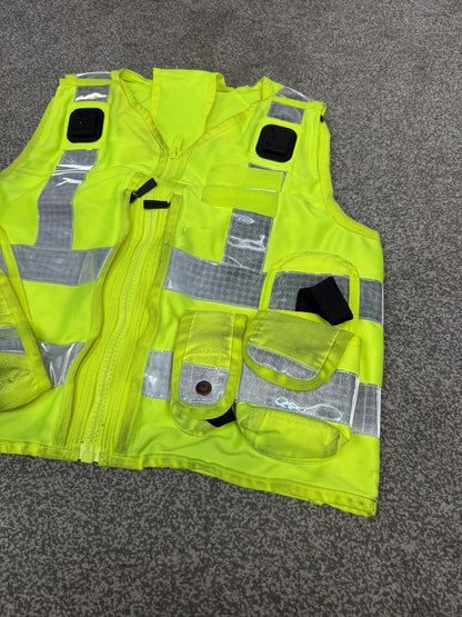 Ex Police Hi Vis Utility Vest & Pouches Model 774 Left Handed Patrol SIA Security