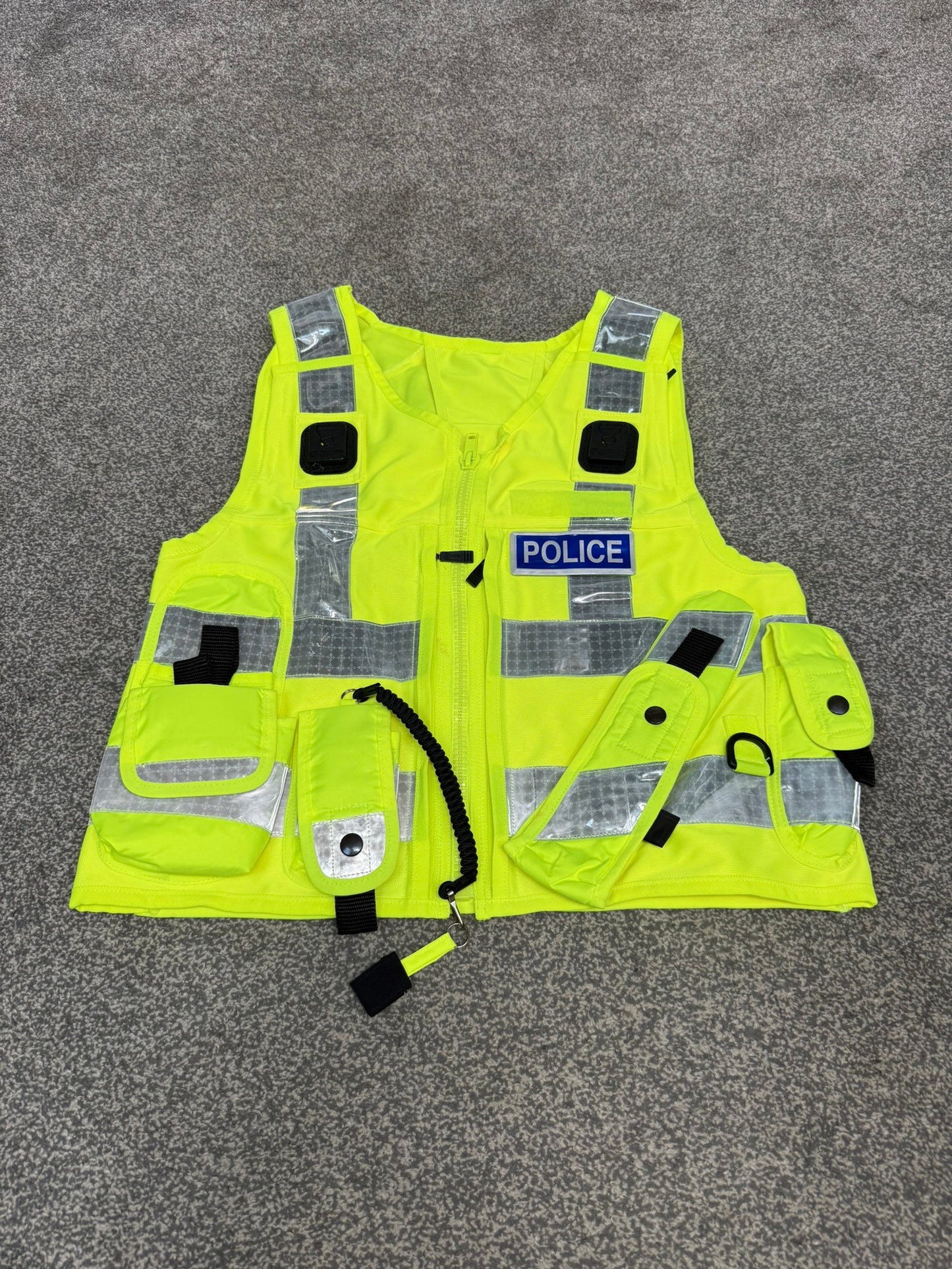 Ex Police Hi Vis Equipment Tac Vest BADGED Utility Vest & Pouches Model 774 - Medium