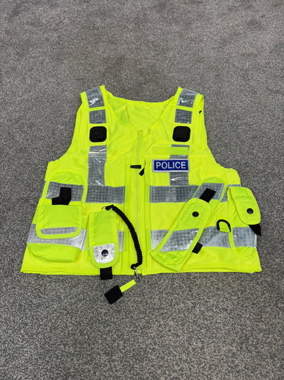 Ex Police Hi Vis Equipment Tac Vest BADGED Utility Vest & Pouches Model 774 - Medium