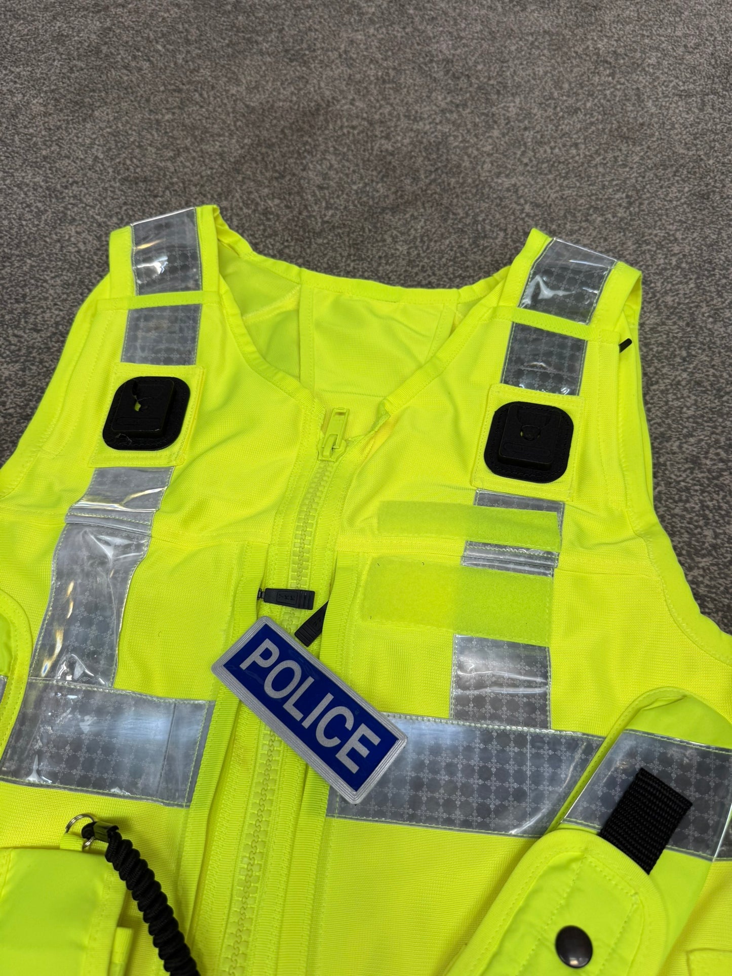 Ex Police Hi Vis Equipment Tac Vest BADGED Utility Vest & Pouches Model 774 - Medium
