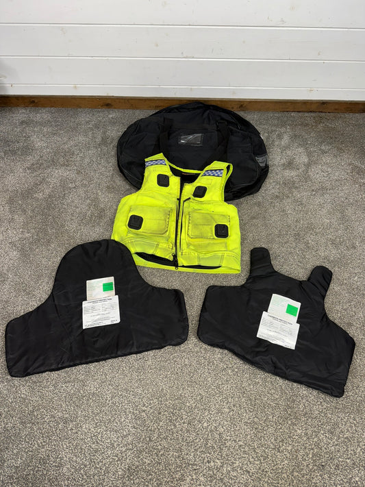 Ex Police Cooneen Hi-Vis Body Armour Security Vest Anti Stab & Ballistic HG1A & KR1