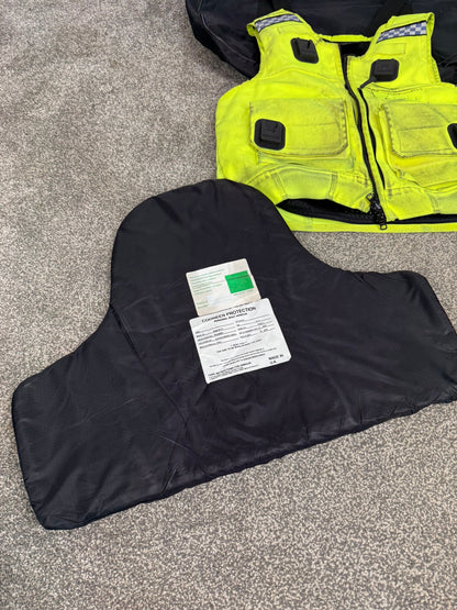 Ex Police Cooneen Hi-Vis Body Armour Security Vest Anti Stab & Ballistic HG1A & KR1