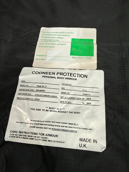 Ex Police Cooneen Hi-Vis Body Armour Security Vest Anti Stab & Ballistic HG1A & KR1