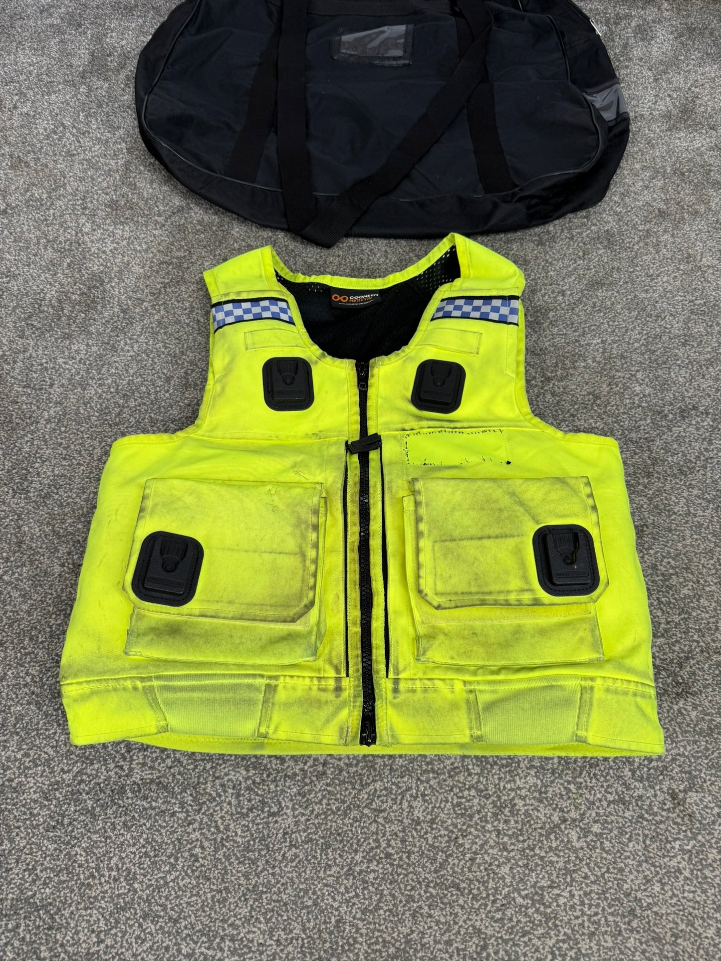 Ex Police Cooneen Hi-Vis Body Armour Security Vest Anti Stab & Ballistic HG1A & KR1