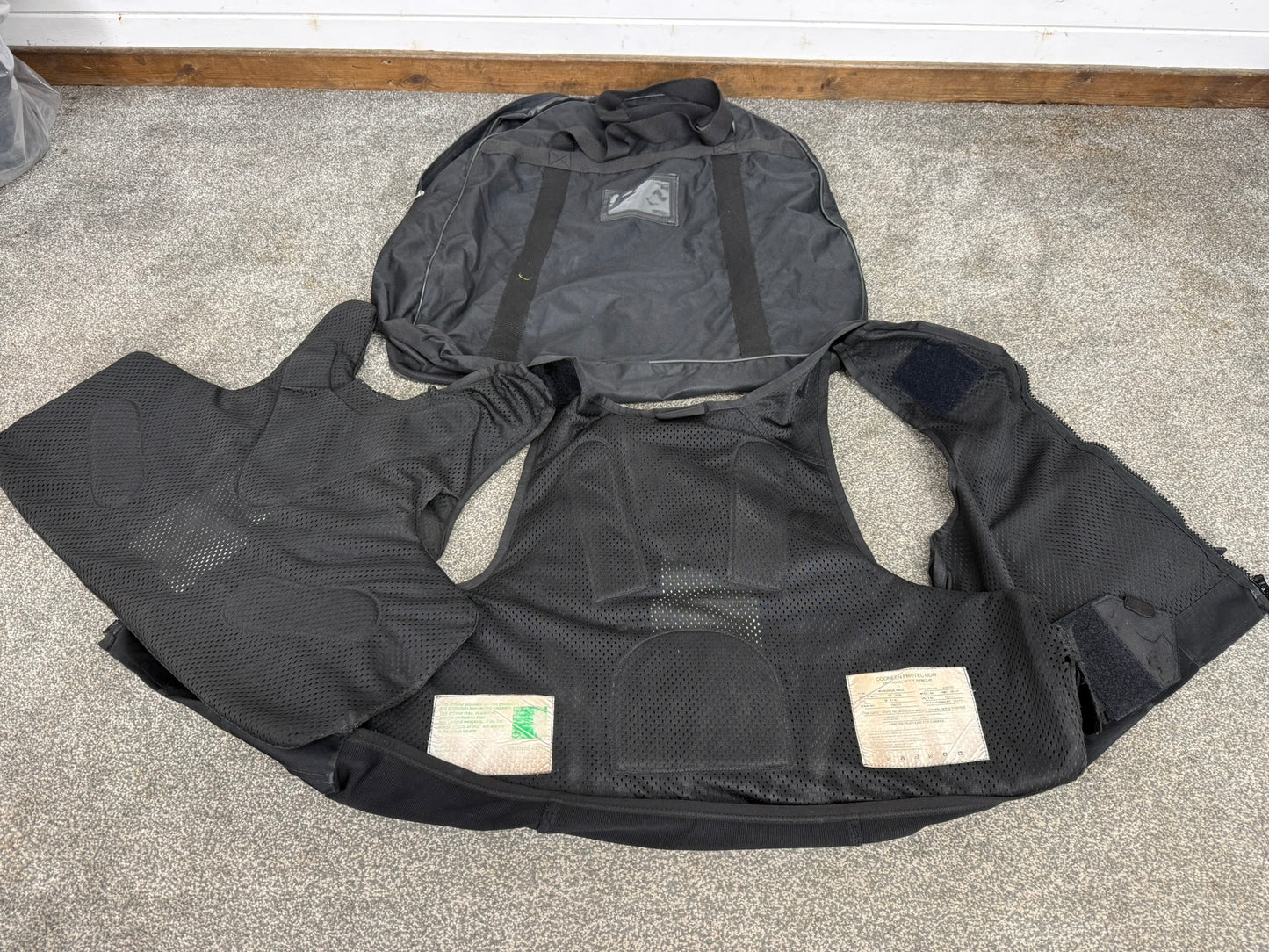 Ex Police Black Cooneen Body Armour Vest XXL Anti Stab & Ballistic HG1A & KR1 Security