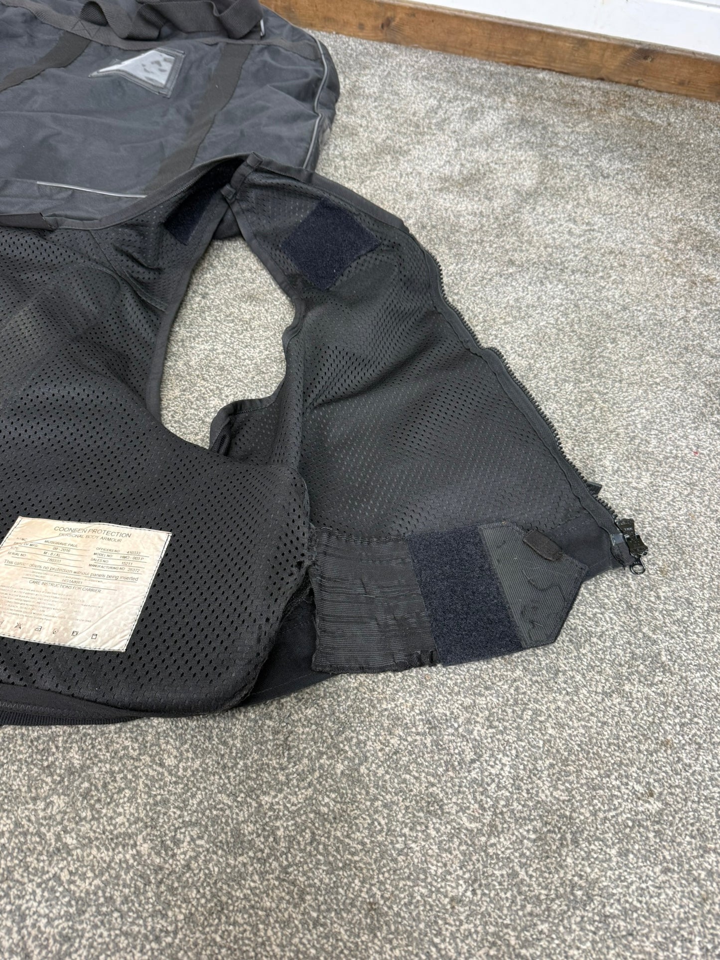 Ex Police Black Cooneen Body Armour Vest XXL Anti Stab & Ballistic HG1A & KR1 Security