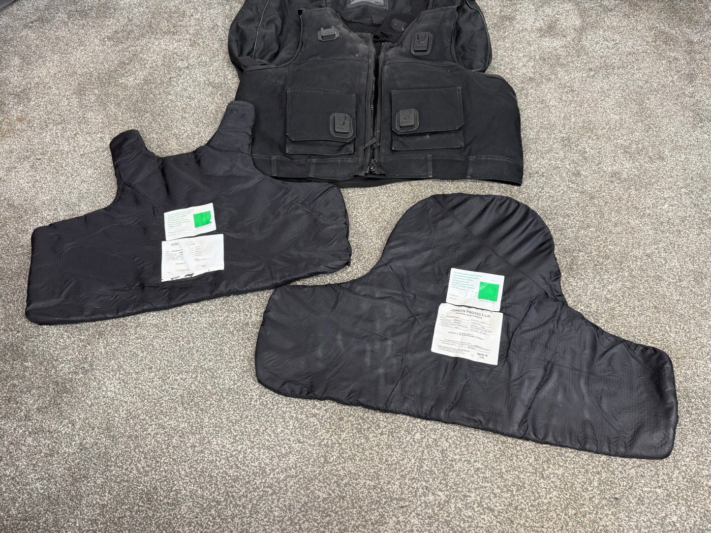 Ex Police Black Cooneen Body Armour Vest XXL Anti Stab & Ballistic HG1A & KR1 Security