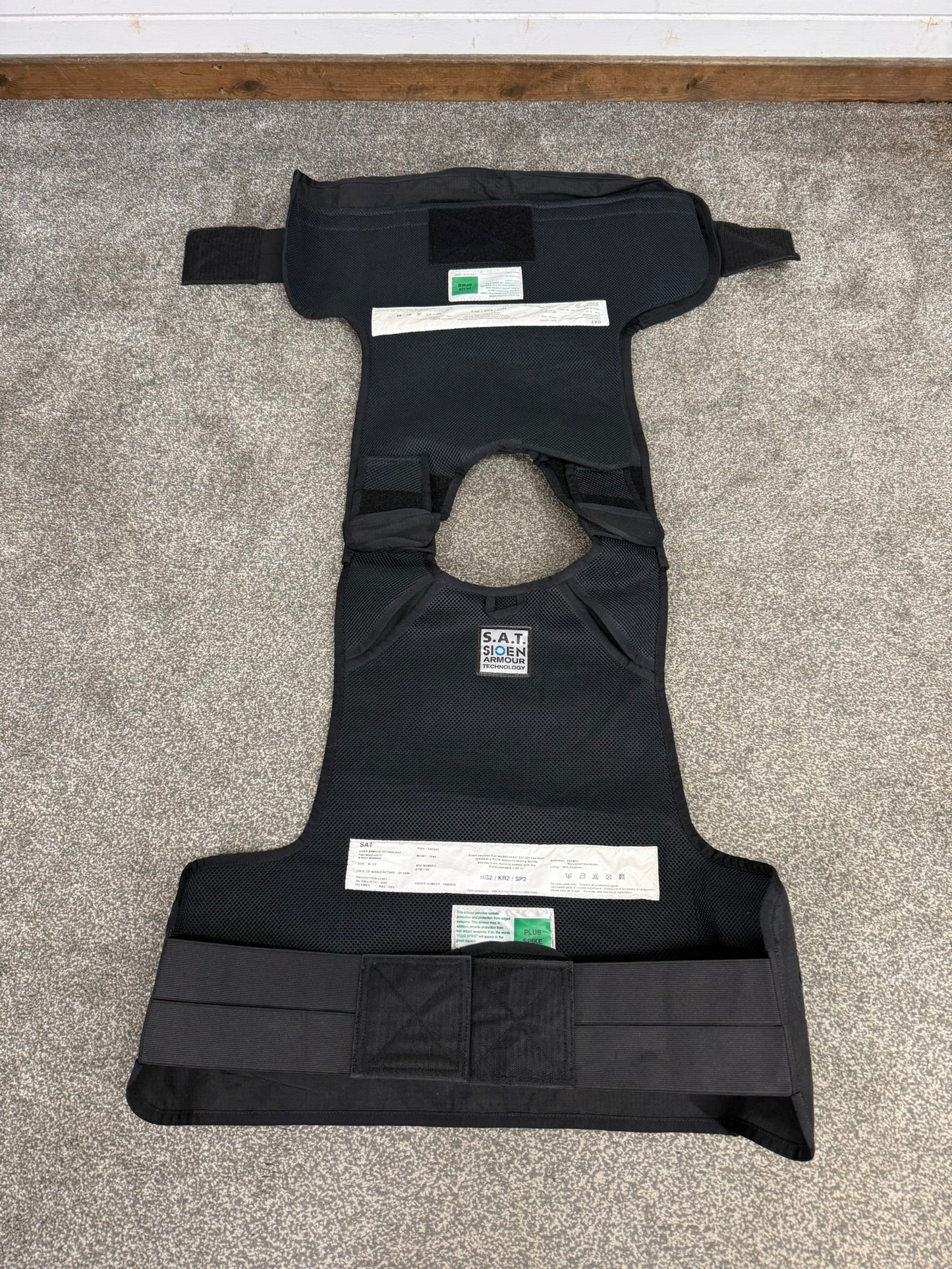 Ex Police Black SAT Sioen Body Armour Cover X Large - Badged