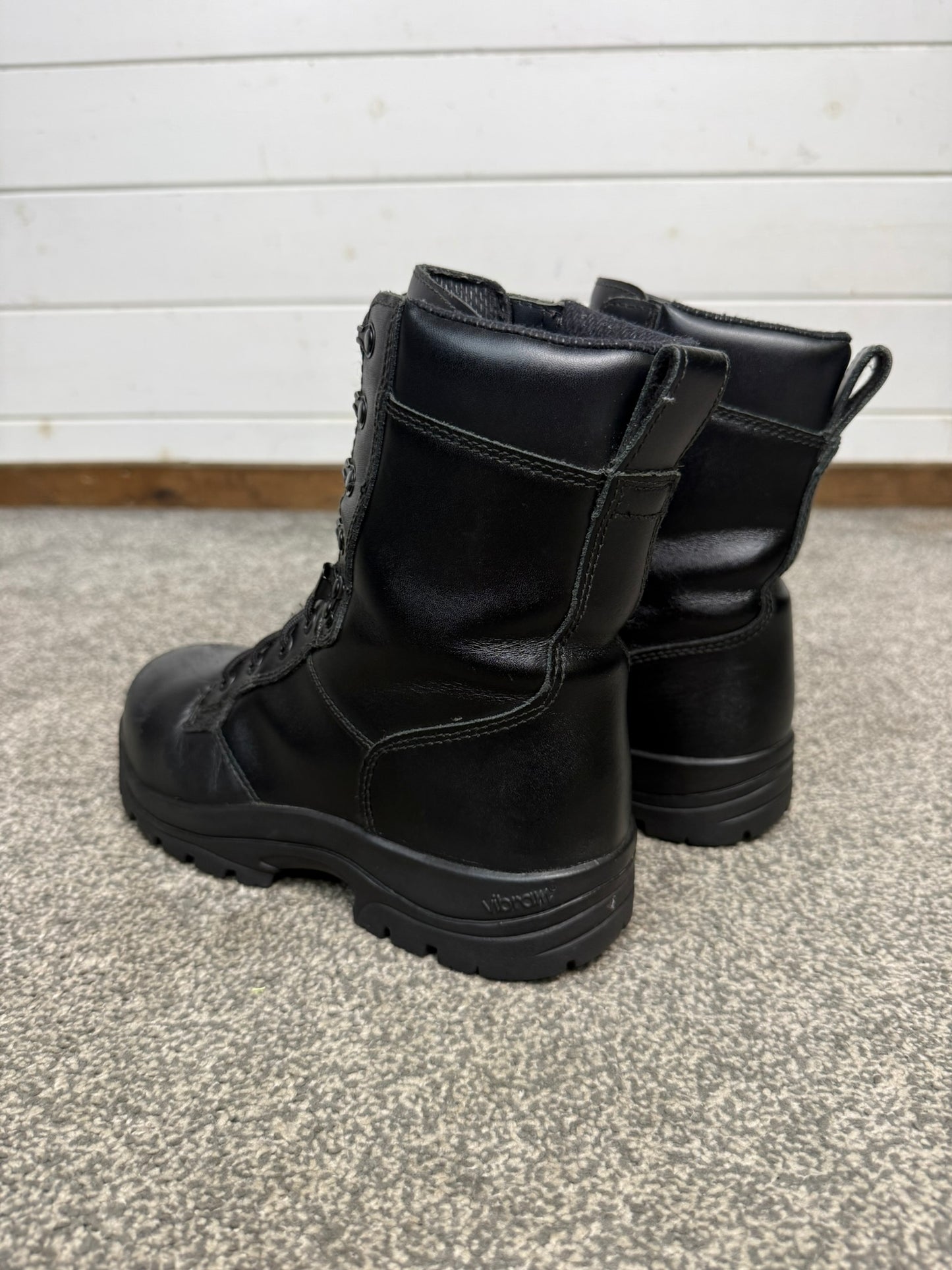 Ex Police Magnum Elite Shield Safety Combat Boots Black Leather UK 5 Security Work