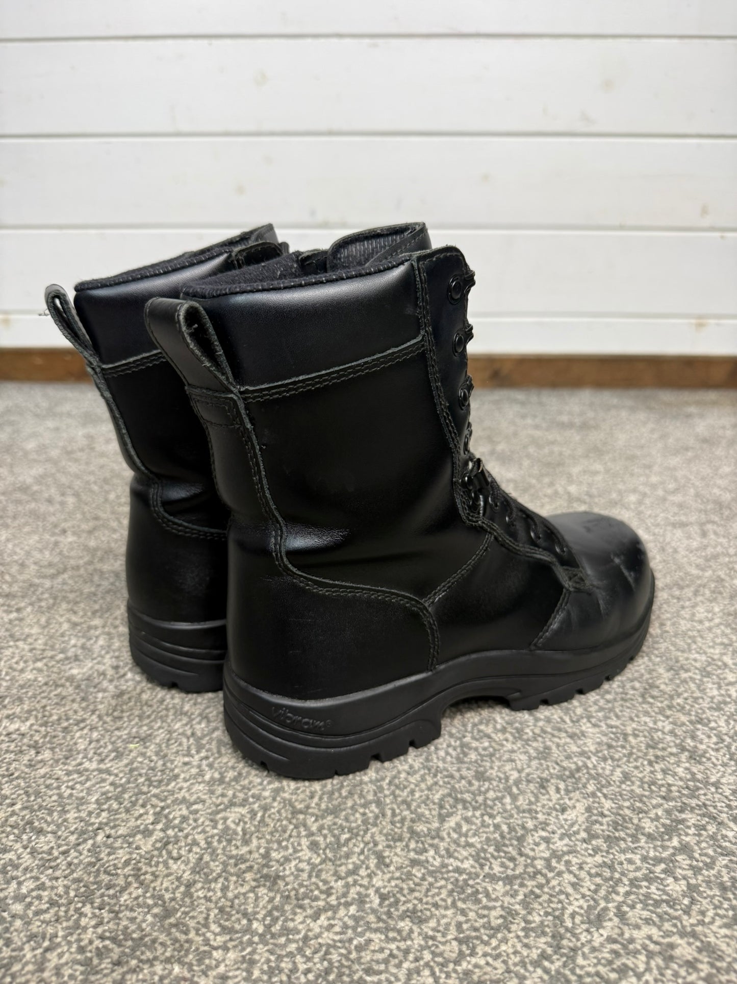 Ex Police Magnum Elite Shield Safety Combat Boots Black Leather UK 5 Security Work