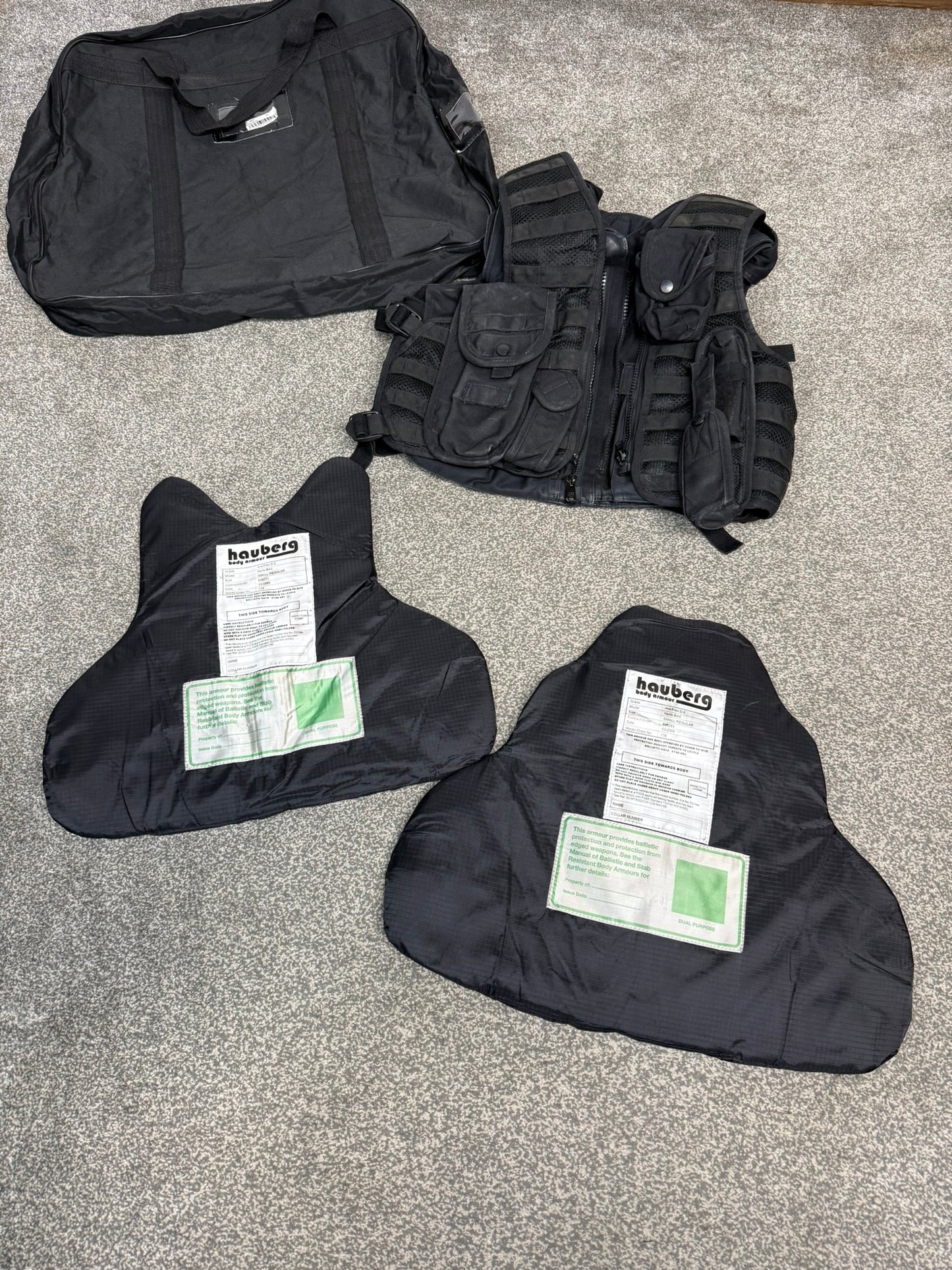 Ex Police Hauberg Molle Body Armour Stab Vest & Bag SMALL Anti Stab & Ballistic HG1A & KR2