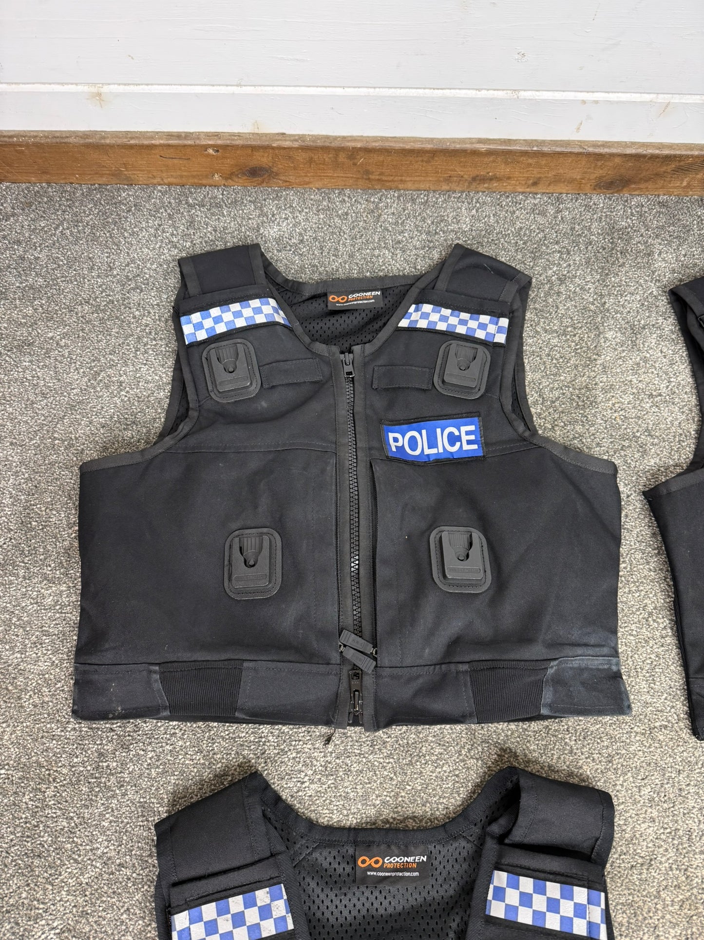 5x Ex Police Cooneen Body Armour Cover Job Lot Badged Security Film TV