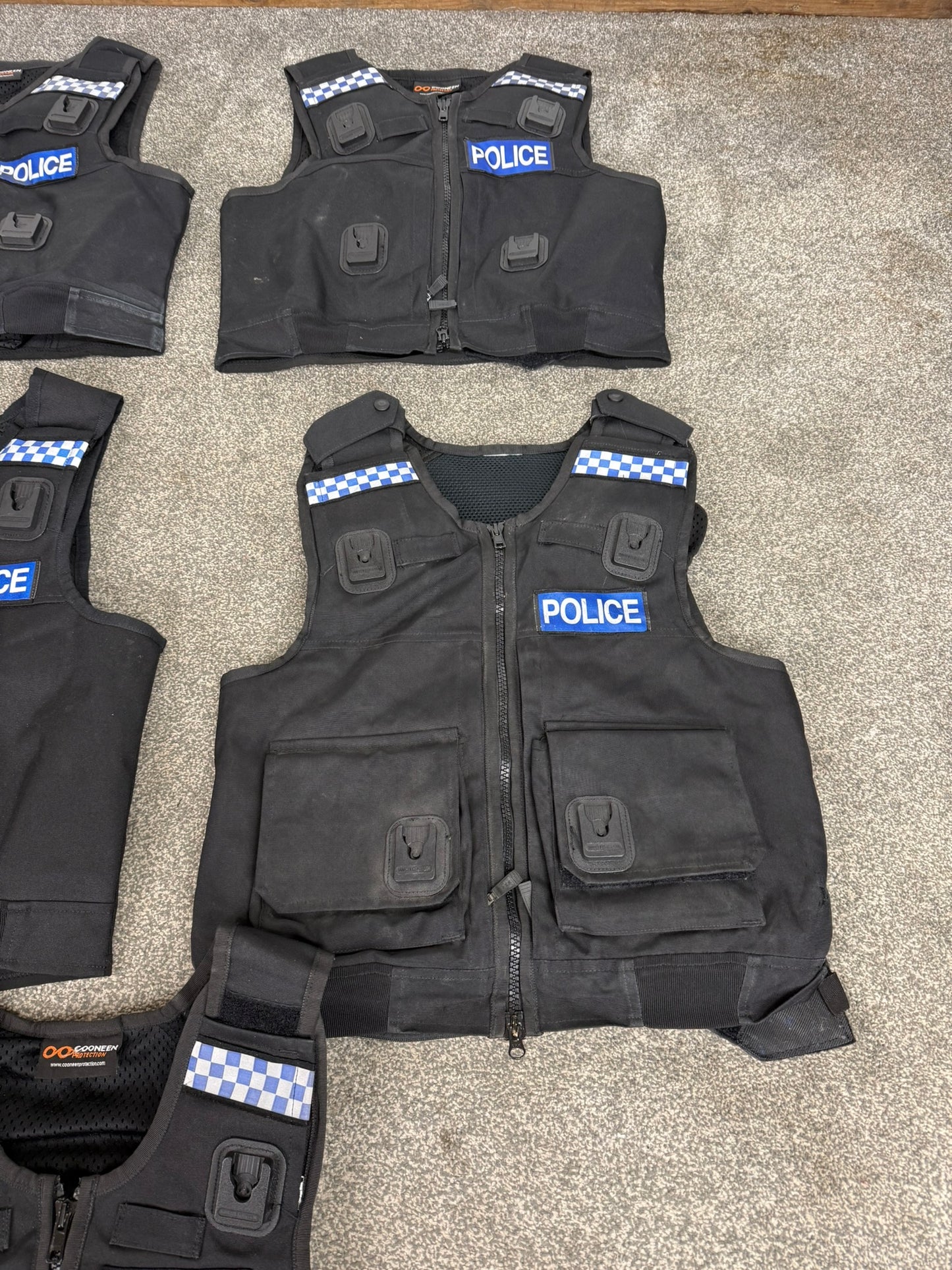5x Ex Police Cooneen Body Armour Cover Job Lot Badged Security Film TV