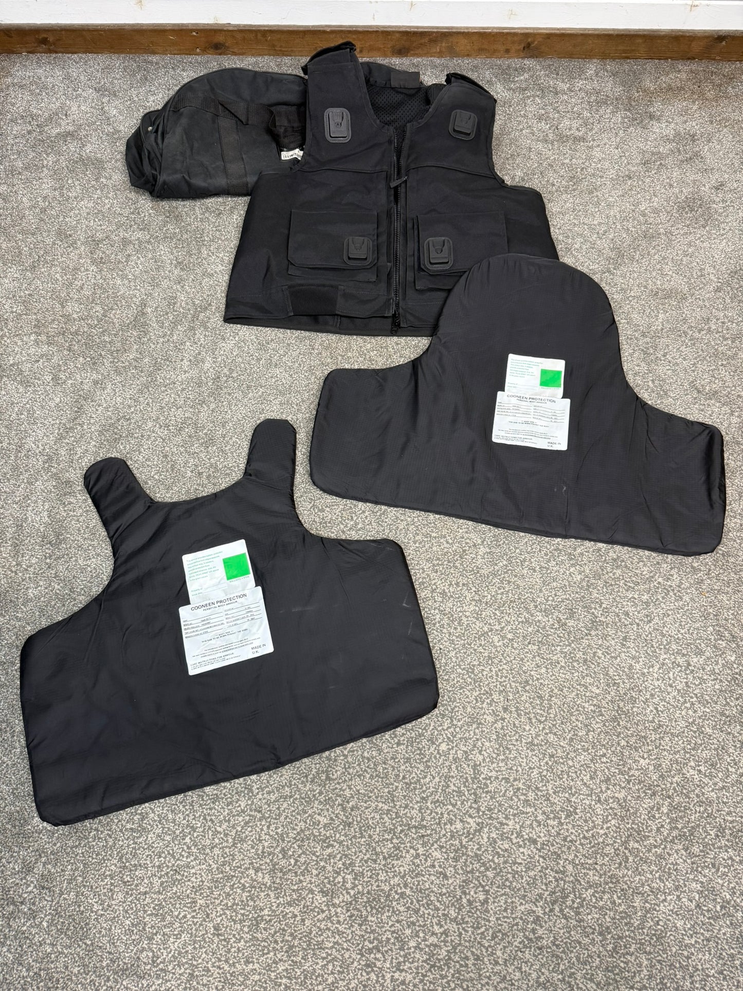 Ex Police Cooneen Body Armour Stab Vest X LARGE Anti Stab & Ballistic HG1A & KR1 + Bag VGC
