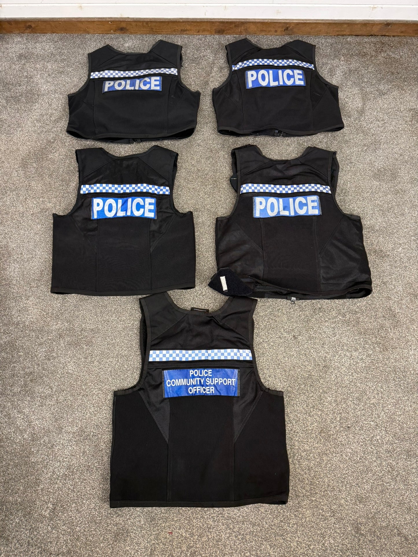 5x Ex Police Cooneen Body Armour Cover Job Lot Badged Security Film TV
