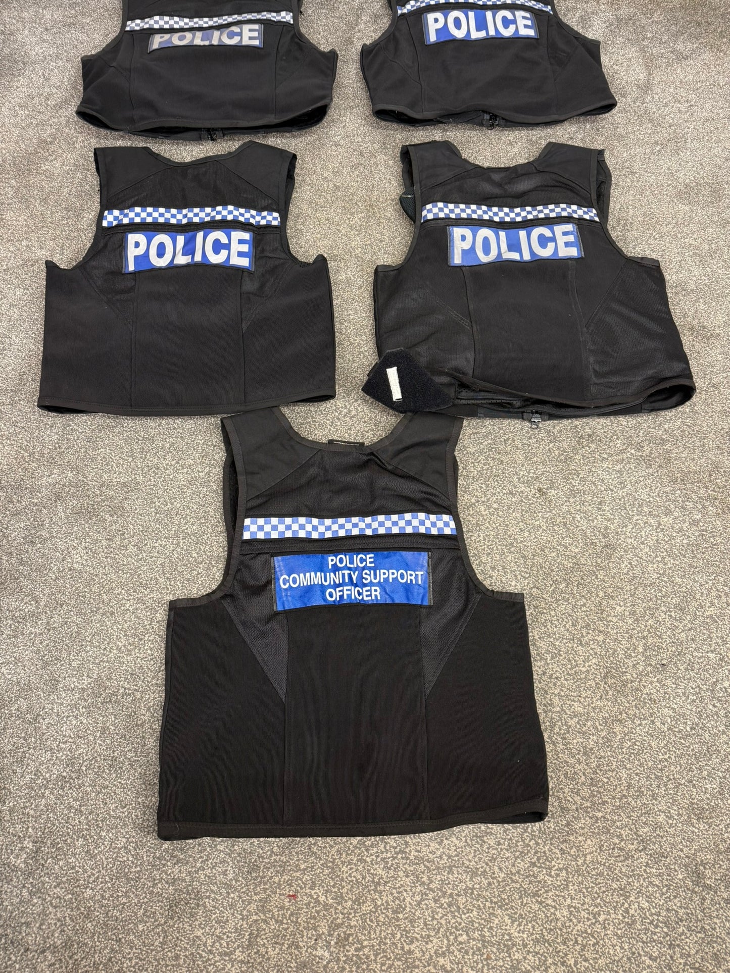 5x Ex Police Cooneen Body Armour Cover Job Lot Badged Security Film TV