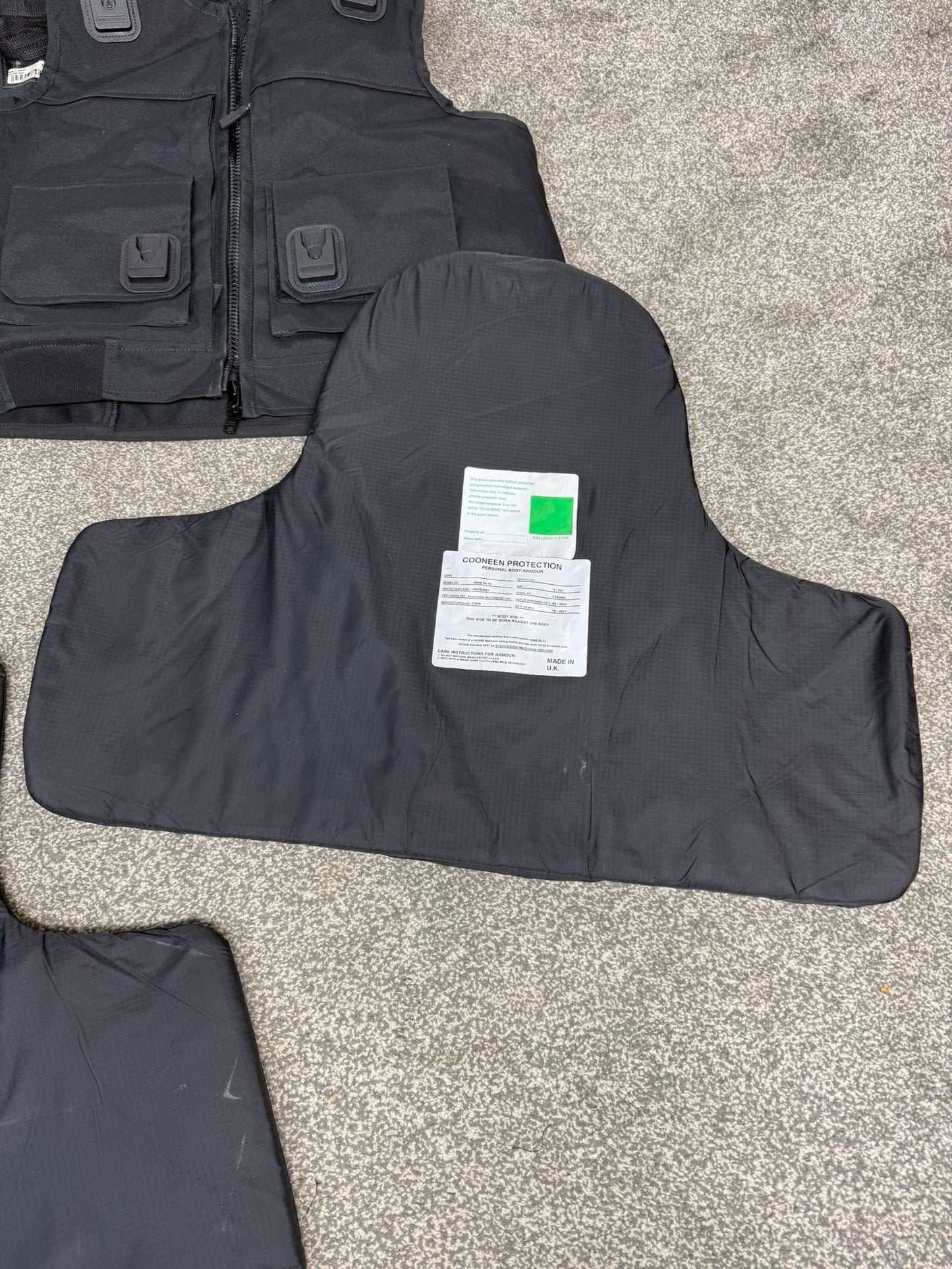 Ex Police Cooneen Body Armour Stab Vest X LARGE Anti Stab & Ballistic HG1A & KR1 + Bag VGC