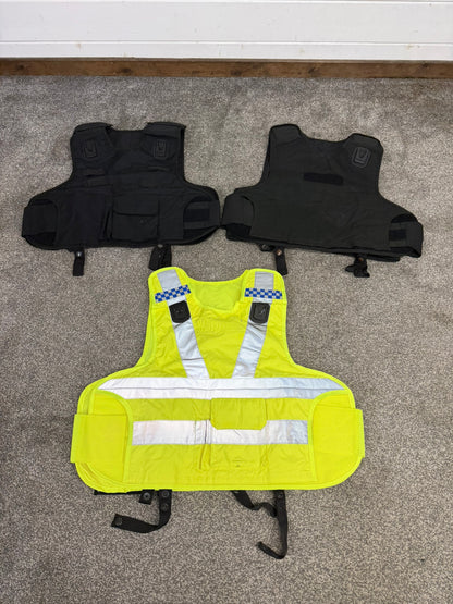 3x Ex Police Mehler Body Armour Vest COVERS Job Lot L-XL Security Film TV