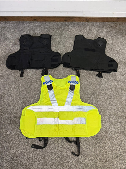3x Ex Police Mehler Body Armour Vest COVERS Job Lot L-XL Security Film TV