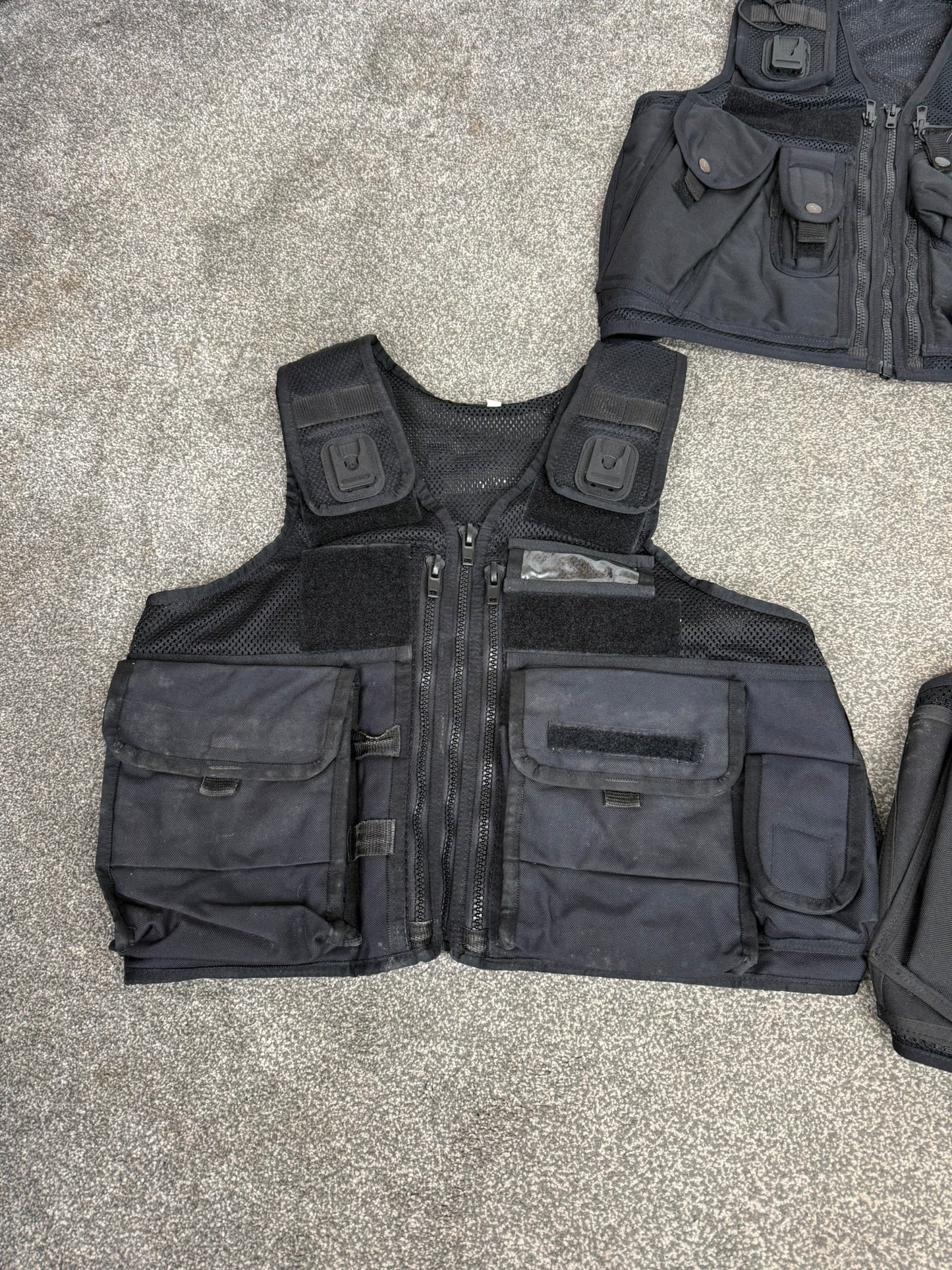 3x Ex Police Black Utility Tac Vest Job Lot SMALL Security Equipment Patrol Arktis Vest