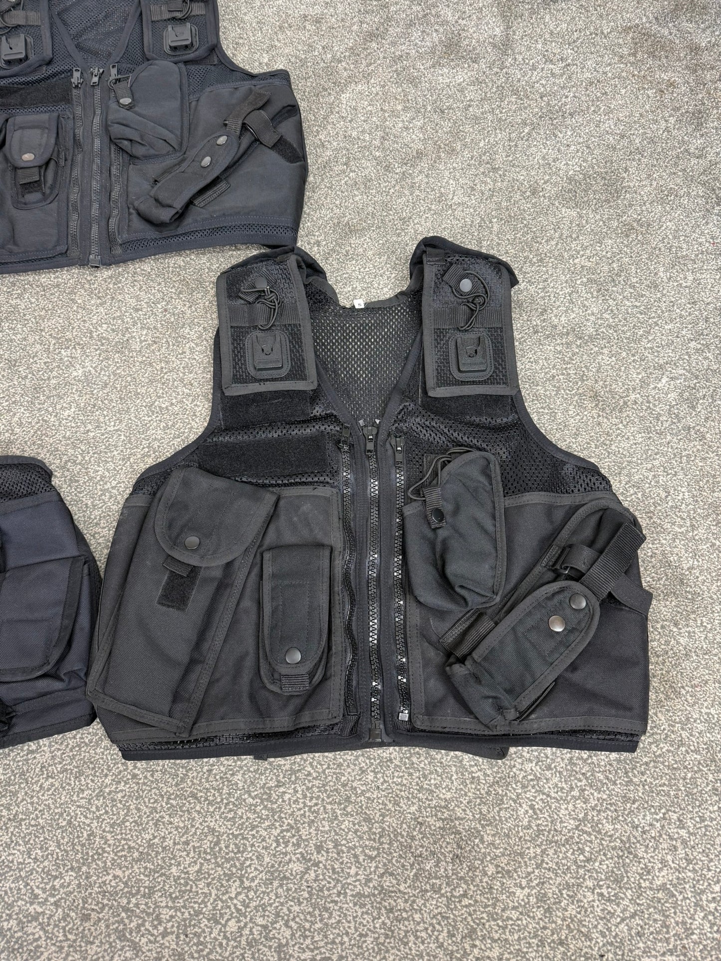 3x Ex Police Black Utility Tac Vest Job Lot SMALL Security Equipment Patrol Arktis Vest