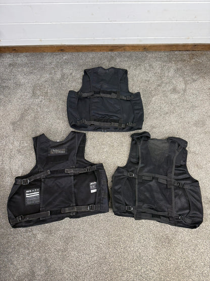 3x Ex Police Black Utility Tac Vest Job Lot SMALL Security Equipment Patrol Arktis Vest