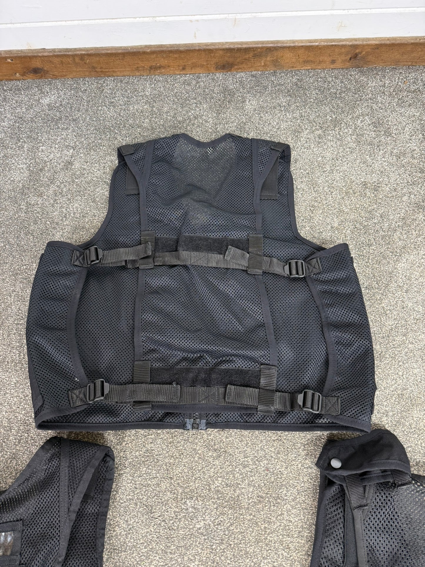 3x Ex Police Black Utility Tac Vest Job Lot SMALL Security Equipment Patrol Arktis Vest