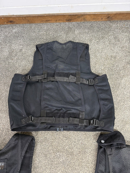 3x Ex Police Black Utility Tac Vest Job Lot SMALL Security Equipment Patrol Arktis Vest