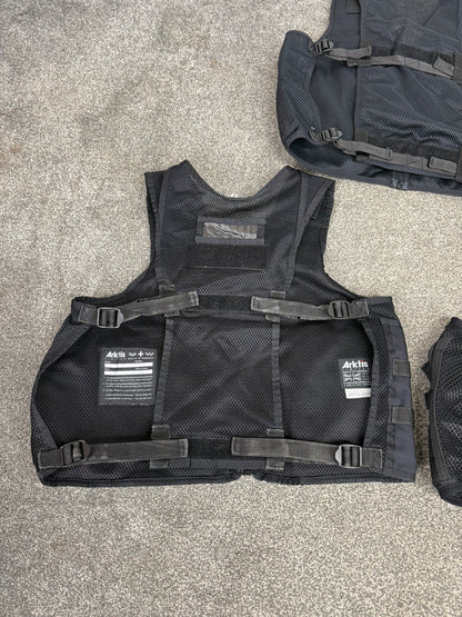 3x Ex Police Black Utility Tac Vest Job Lot SMALL Security Equipment Patrol Arktis Vest
