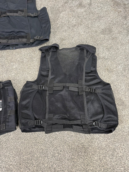 3x Ex Police Black Utility Tac Vest Job Lot SMALL Security Equipment Patrol Arktis Vest