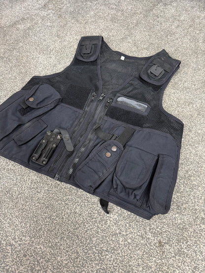 Ex Police Black Arktis Utility Vest Equipment Tactical Vest Security Patrol Airsoft
