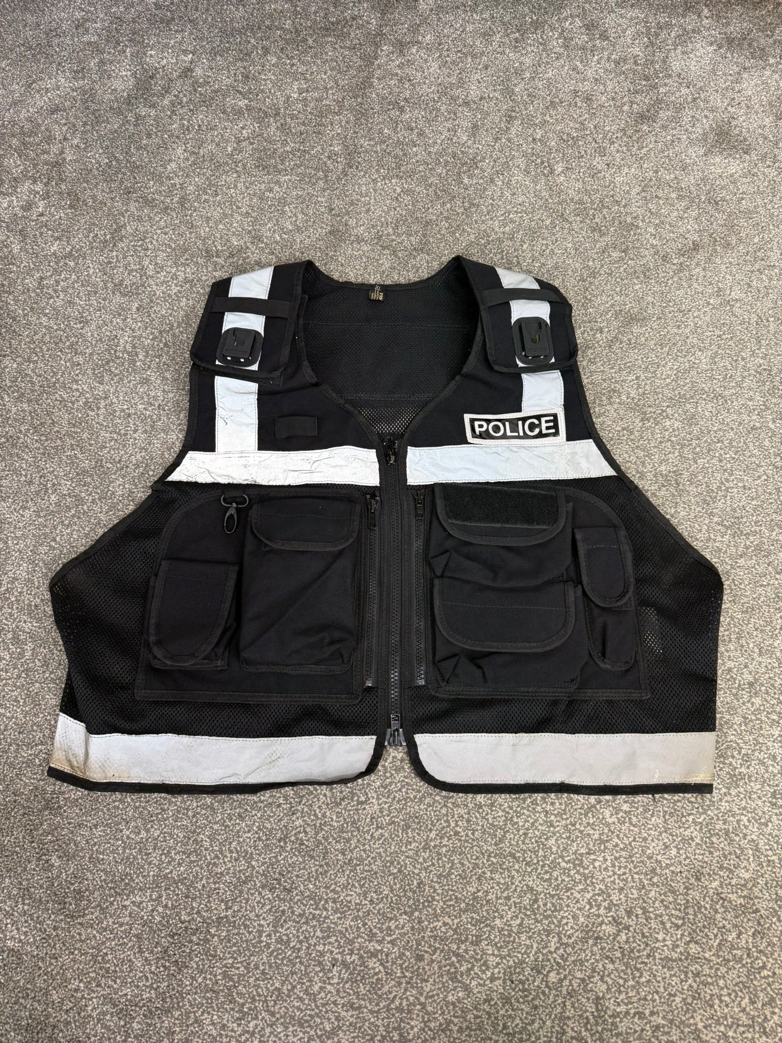 Ex Police Black Protec Utility Tac Vest Badged - TV Film Collector Dis ...