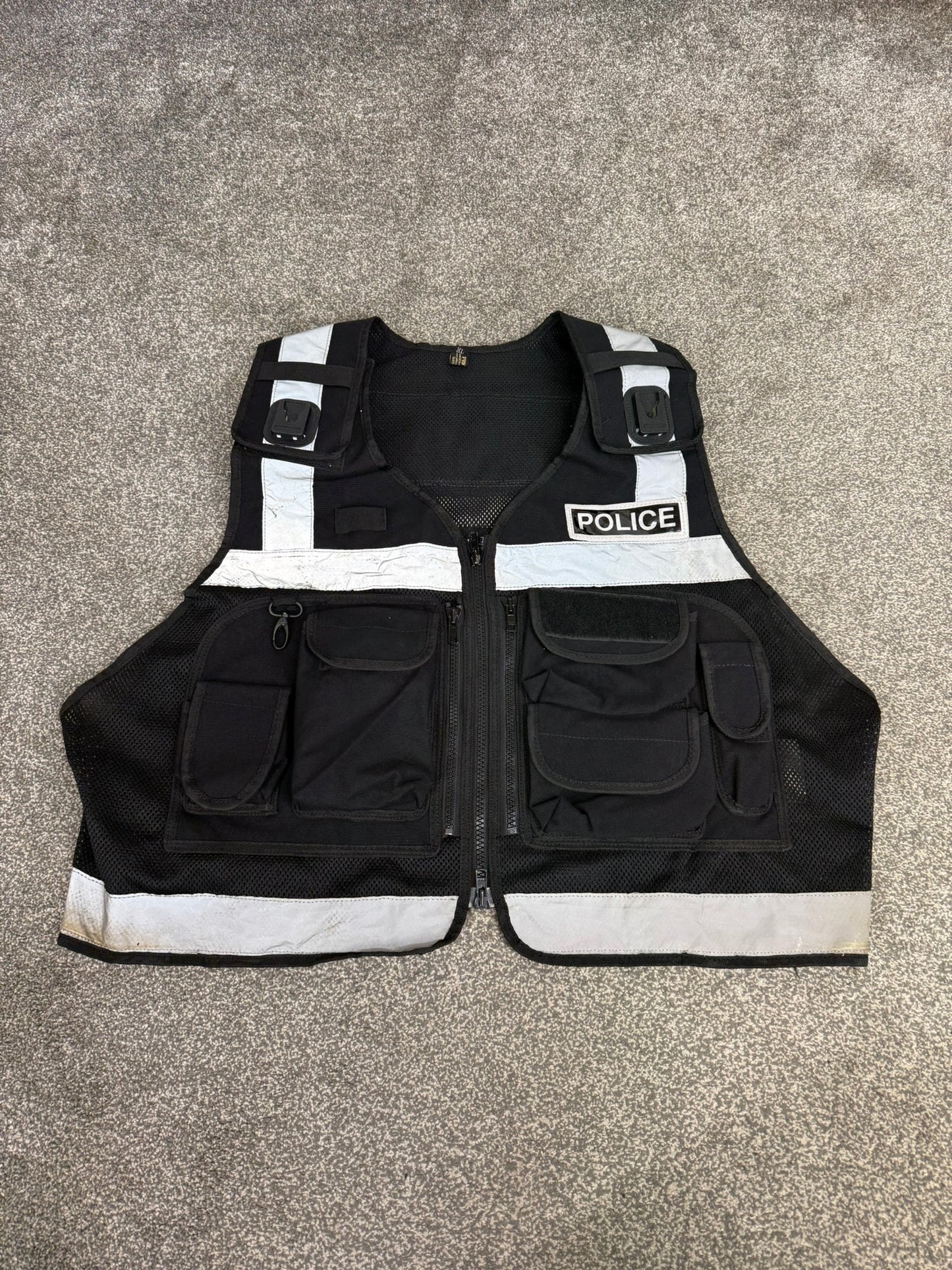 Ex Police Black Protec Utility Tac Vest Badged - TV Film Collector Display Security