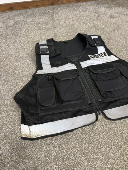 Ex Police Black Protec Utility Tac Vest Badged - TV Film Collector Display Security