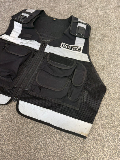 Ex Police Black Protec Utility Tac Vest Badged - TV Film Collector Display Security