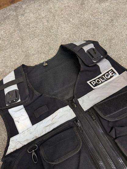 Ex Police Black Protec Utility Tac Vest Badged - TV Film Collector Display Security