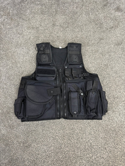 Arktis Black Tactical Vest Ex Police Utility Taser Vest Airsoft Security Patrol - Small