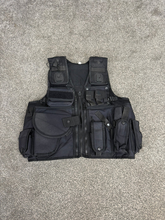 Arktis Black Tactical Vest Ex Police Utility Taser Vest Airsoft Security Patrol - Small