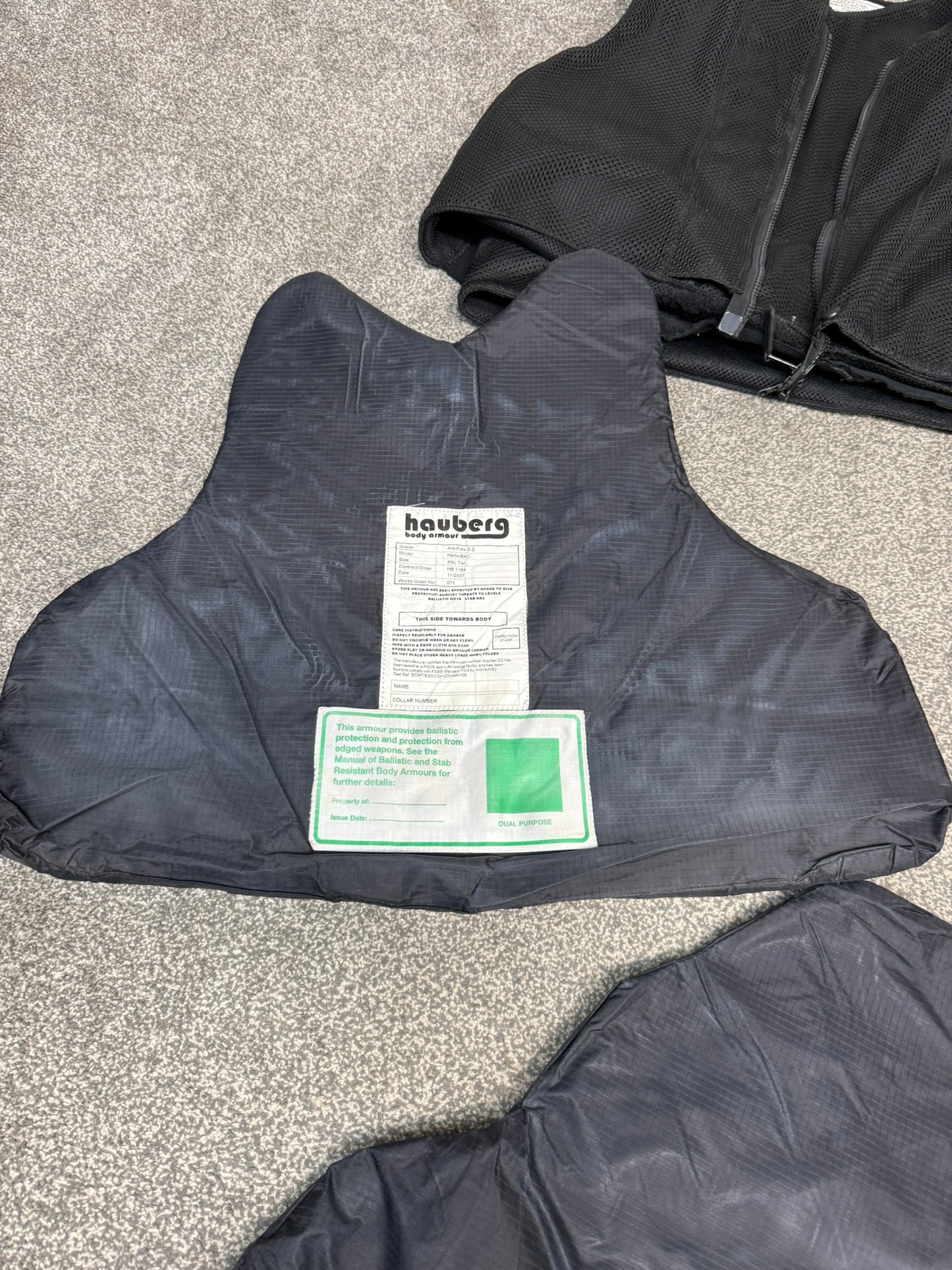 Ex Police Hauberg Yaffy Body Armour Stab Vest XXL Anti Stab & Ballistic HG1A & KR2
