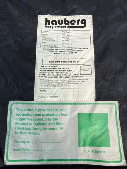 Ex Police Hauberg Yaffy Body Armour Stab Vest XXL Anti Stab & Ballistic HG1A & KR2