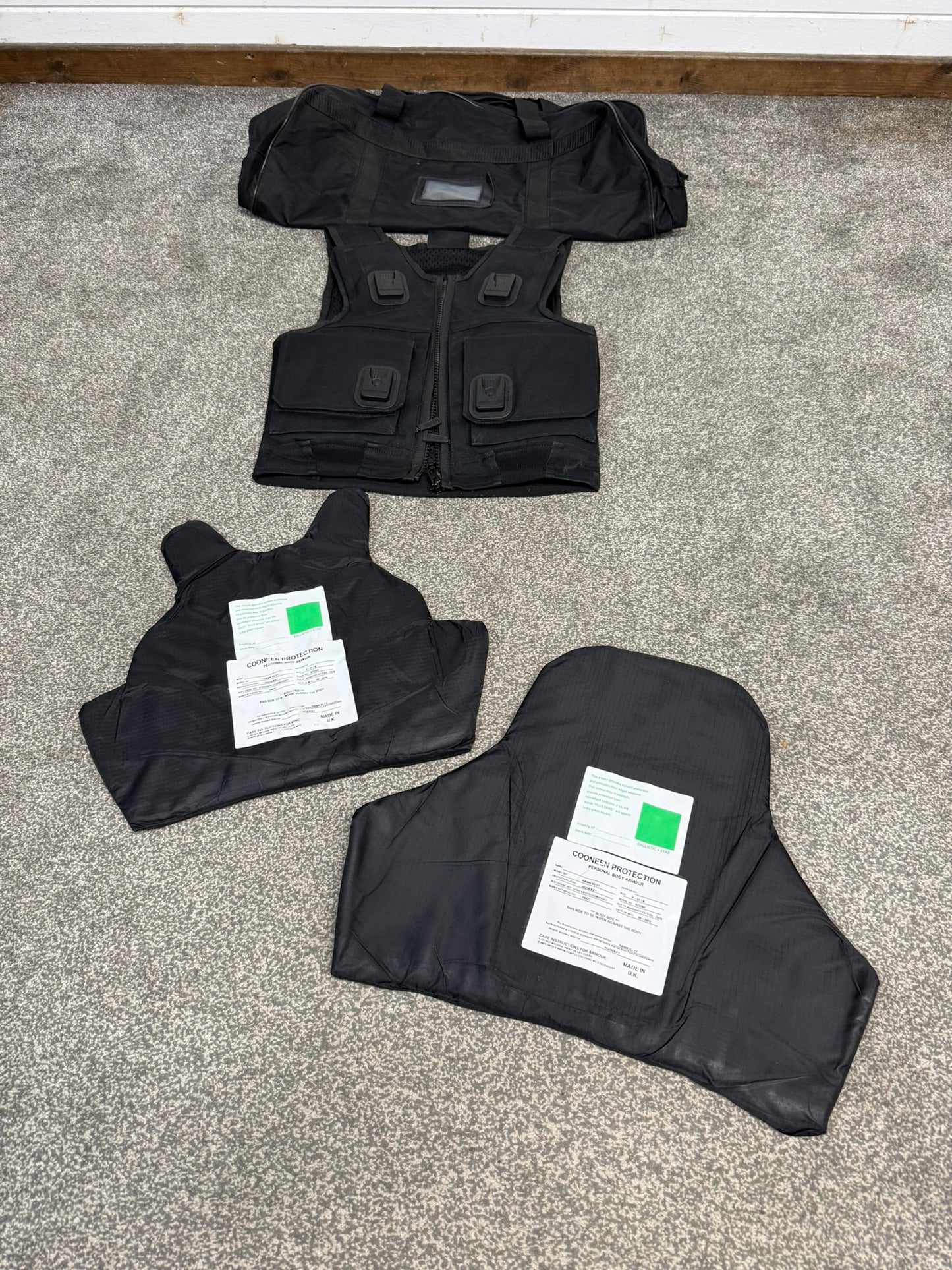Ex Police Cooneen Body Armour Stab Vest + Bag X SMALL Anti Stab & Ballistic HG1A & KR1