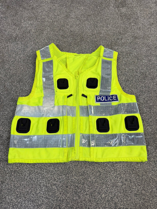Ex Police Hi Vis Tactical Utility Klickfast Vest BADGED - Medium