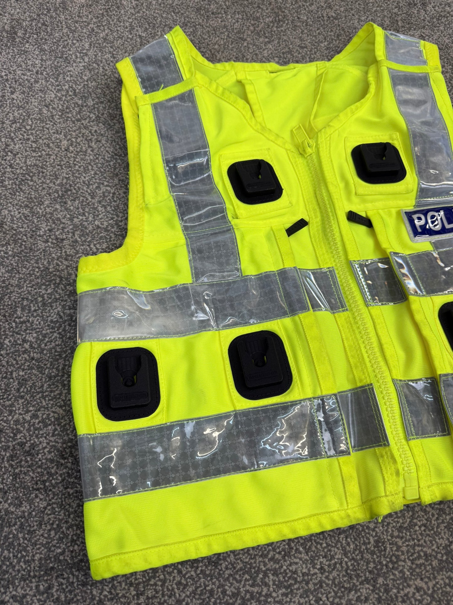 Ex Police Hi Vis Tactical Utility Klickfast Vest BADGED - Medium