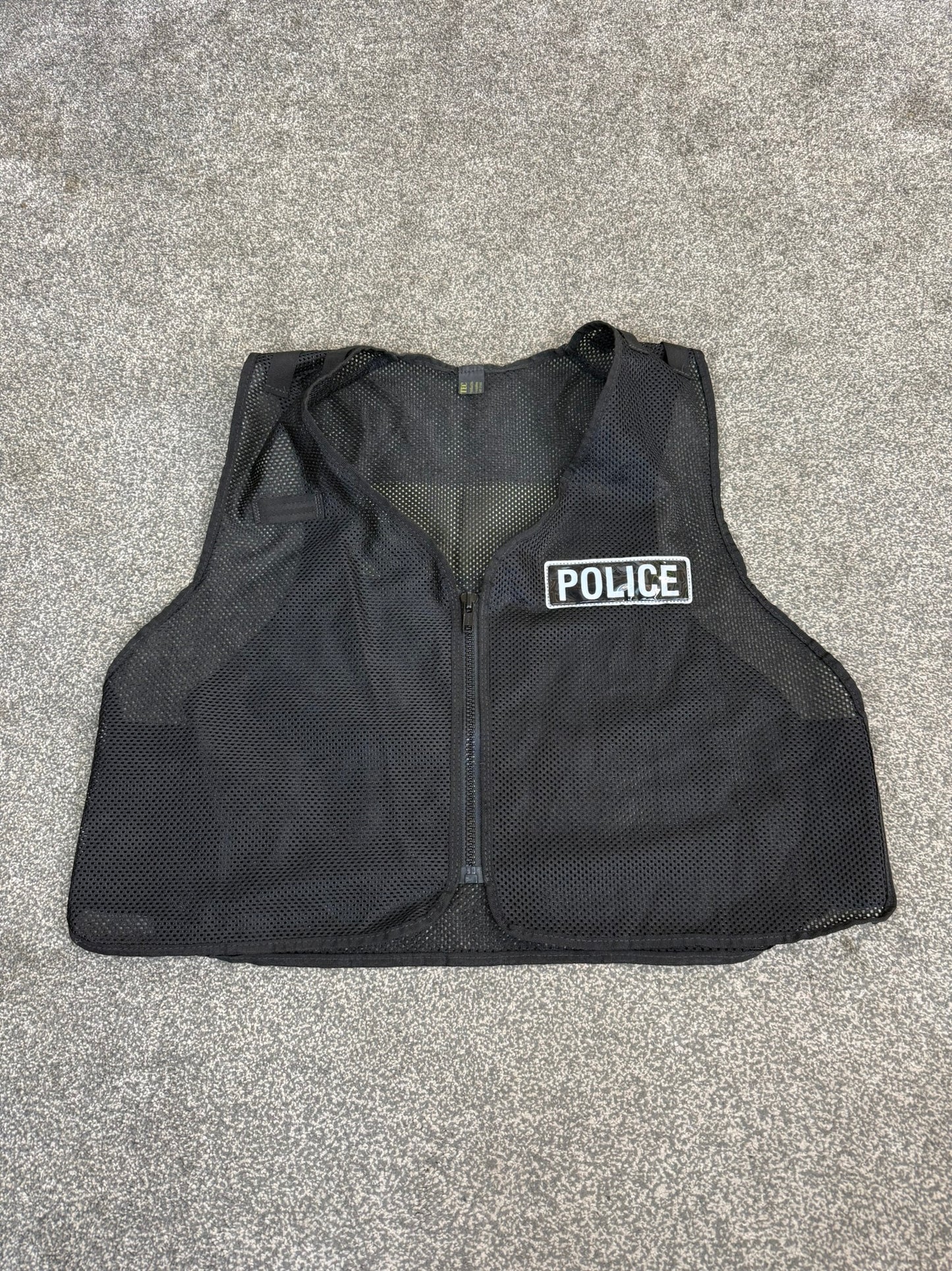 Ex Police Black Mesh Vest Tabard Badged TV Film Collector Display