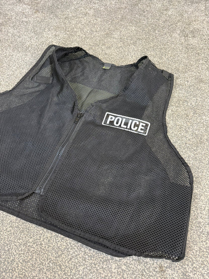 Ex Police Black Mesh Vest Tabard Badged TV Film Collector Display