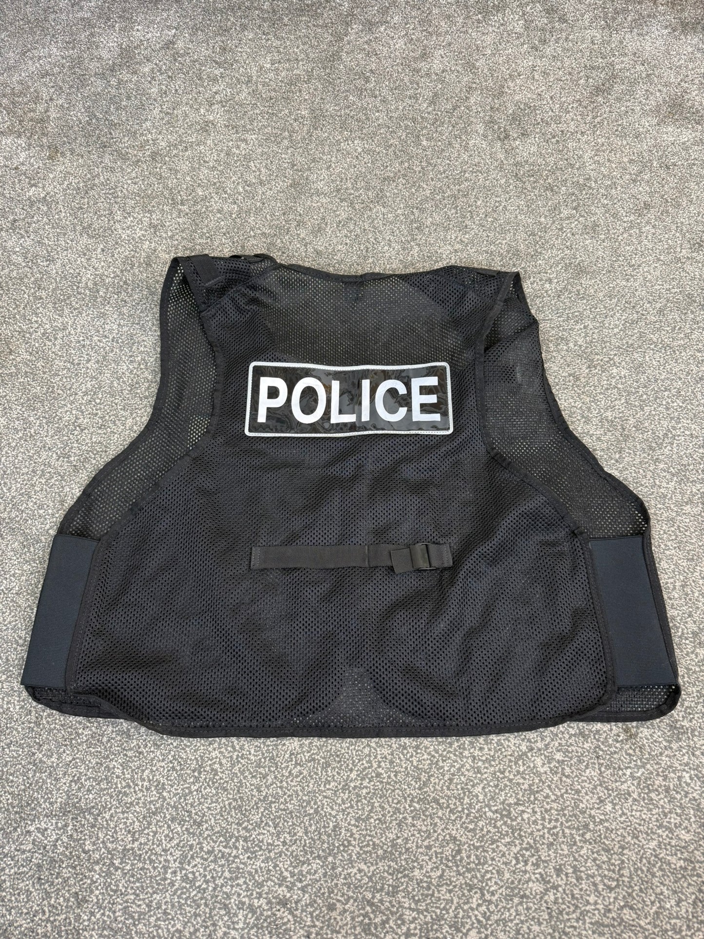 Ex Police Black Mesh Vest Tabard Badged TV Film Collector Display