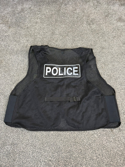 Ex Police Black Mesh Vest Tabard Badged TV Film Collector Display