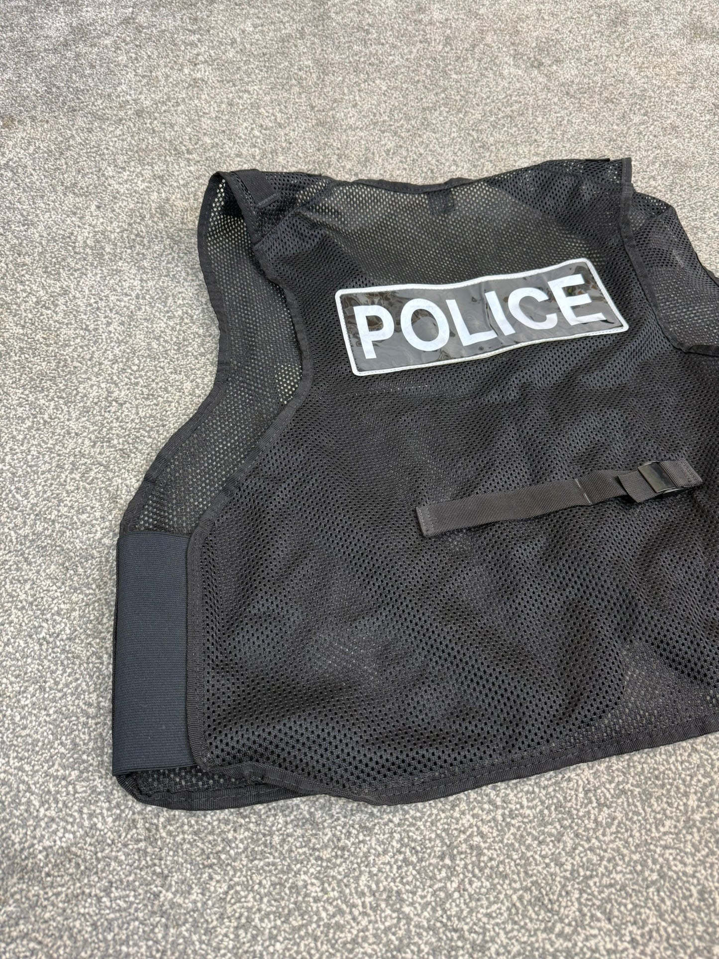 Ex Police Black Mesh Vest Tabard Badged TV Film Collector Display