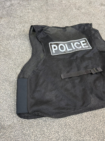 Ex Police Black Mesh Vest Tabard Badged TV Film Collector Display